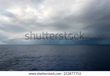 Stomy clouds over the ocean