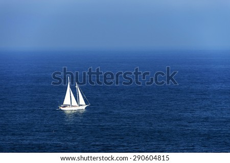 Yacht at open ocean