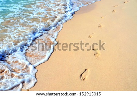 foot prints in beach foot prints in beach