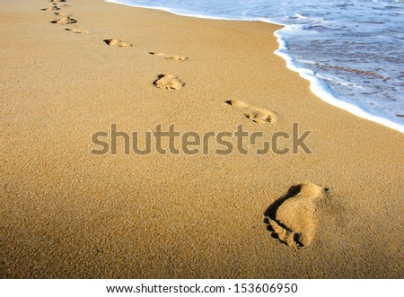 Footprints in the beach Footprints in the beach