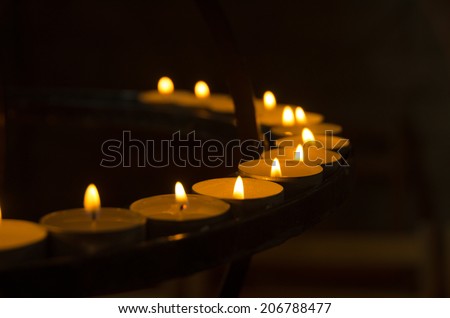 Meditation with candle lights