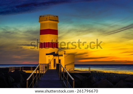Lighthouse at Iceland coast