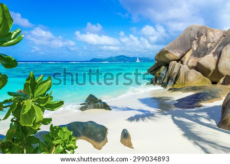 Anse Source d\'Argent - Exotic dream - Beach on island La Digue in Seychelles