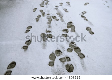 Marlton Ballroom On Lake James. footprints in the snow
