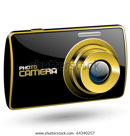 Vector Photo Camera 3 (Black With Gold) - 64340257 : Shutterstock