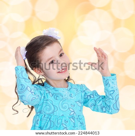 Little girl preparing holiday new year.Happiness, winter holidays, new year, and childhood.