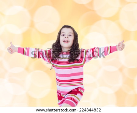 Little girl preparing holiday new year.Happiness, winter holidays, new year, and childhood.