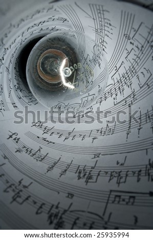 light bulb in music notation sheet