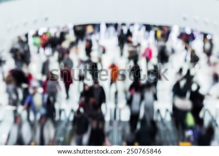 Blurred crowed people in shopping mall