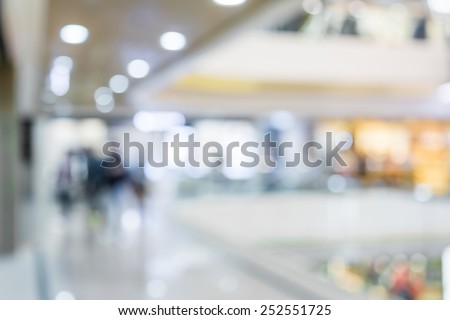Blurred shopping mall background in Hong Kong