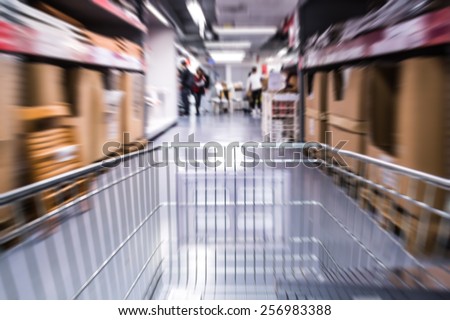 Motion blurred shopping background