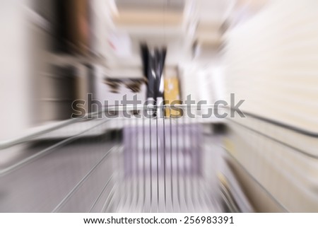 Motion blurred shopping background