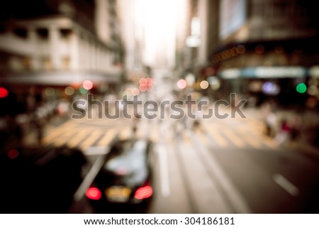 City in bokeh with vintage color tone tuned for background