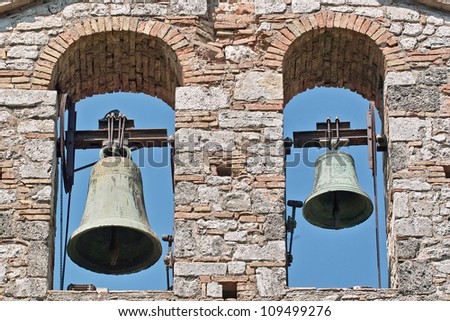 the bells of the abbey of st. nicolÃ?Â² in sangemini, terni, umbria, italy