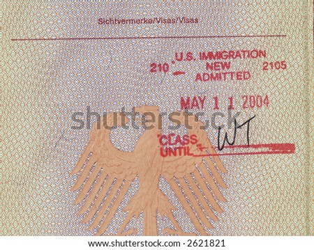 us immigration visa in german passport