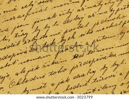 Vintage handwriting from old letter
