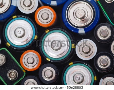 old batteries background