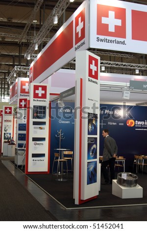 HANNOVER, GERMANY - APRIL 19: stand of switzerland at the hannover industrial fair , Hannover Messe April 19, 2010 in Hannover, germany