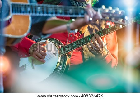 Banjo player in the country band