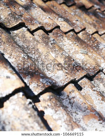 Roofing tiles on a roof.
