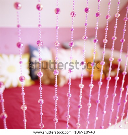 A pink hanging in a girls\'\' room, Sweden.