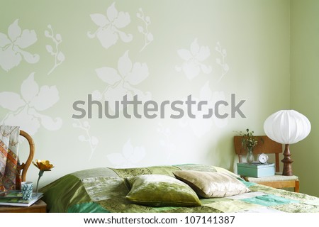 A green bedroom.