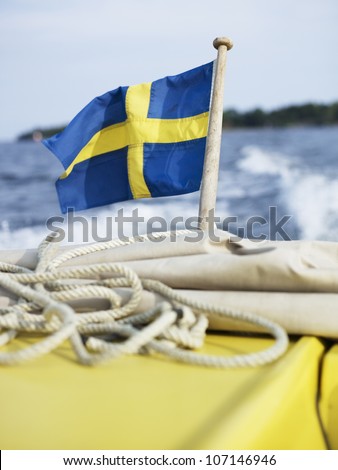 Swedish flag on ship