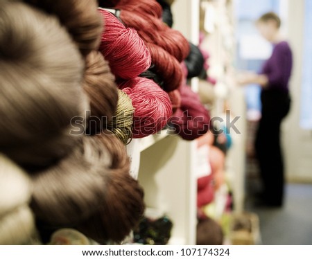 Balls of yarn in a shop, Sweden.