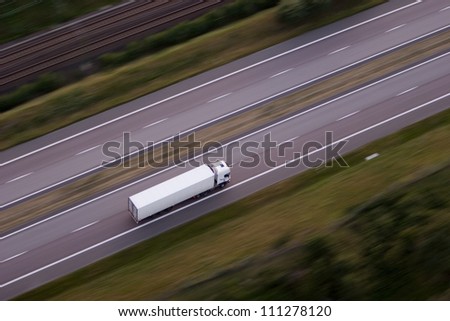 Lorry on a country road