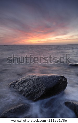 Stone in the sea, Sweden