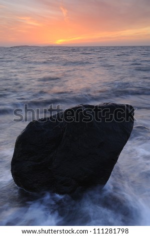 Stone in the sea, Sweden