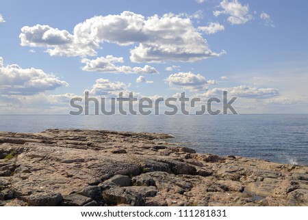 Rocky shore of the Baltic Sea, Sweden