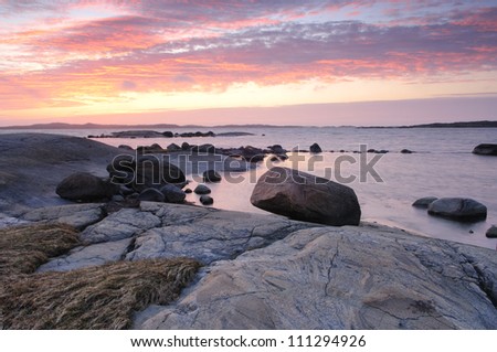 Sunset by the sea, Sweden