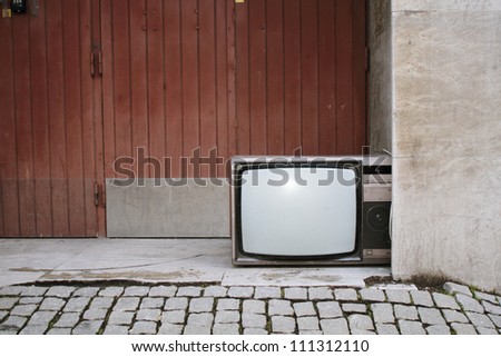 An old TV on a street, Sweden