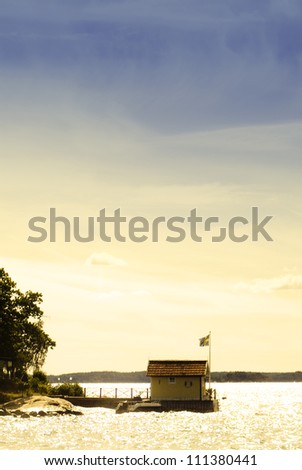 Boathouse by the sea, Sweden