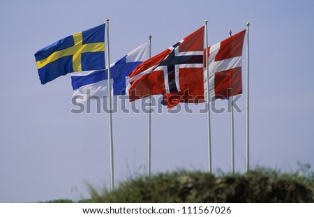 Flag of the Nordic countries in Europe