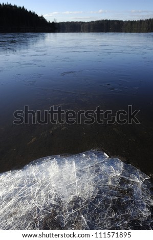 Frozen lake, Sweden