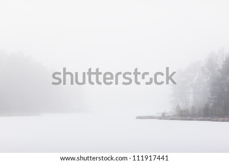Scandinavian Peninsula, Sweden, Skane, View of misty lake