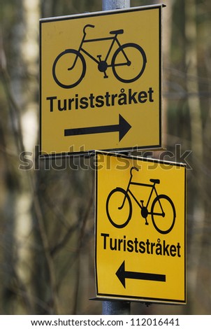 Bicycle sign, close-up