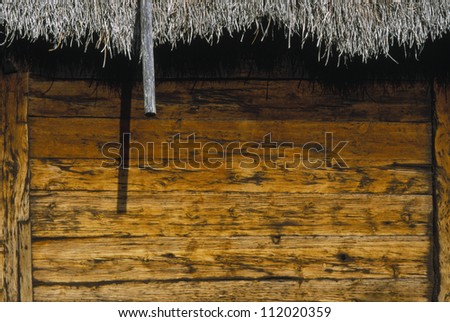 Viking age oak board wall, Bulverk, with Fen sedge roof, Sweden