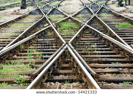 TRAIN LINE Crossing Stock Photo 54421333 : Shutterstock