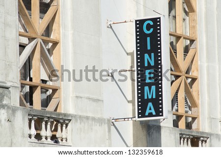 cinema theater sign in Trouville, Normandy, France