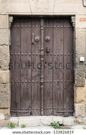 old wooden door in Nicosia, Cyprus