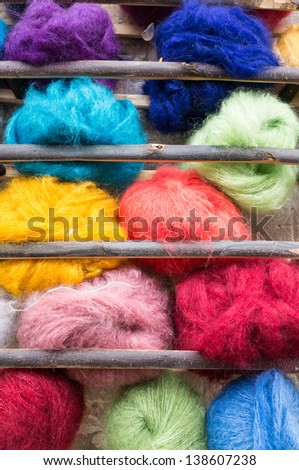colorful angora wool balls
