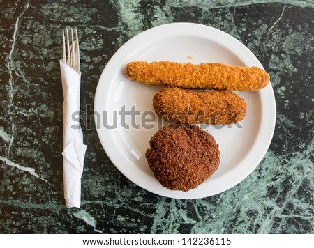 Dutch fried food on the plate