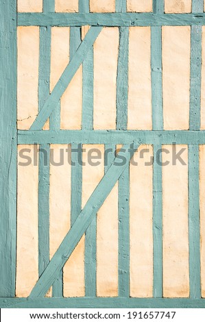 Blue and White Timber frame background in Gerberoy, Oise, Picardy, France
