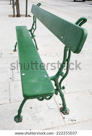 Simple green wooden chair in La Flotte, Ile de Re, France