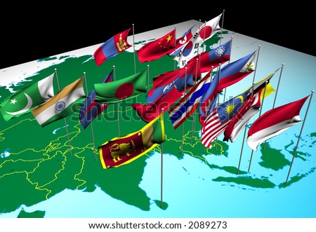 political map of asia with capitals. political map of asia with