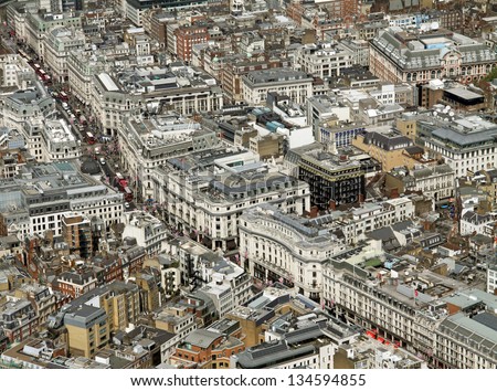 Aerial Photograph Of Oxford Street In Central London