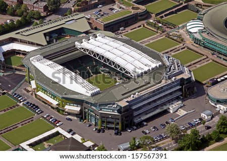Aerial View Of Wimbledon Centre Court London, Uk